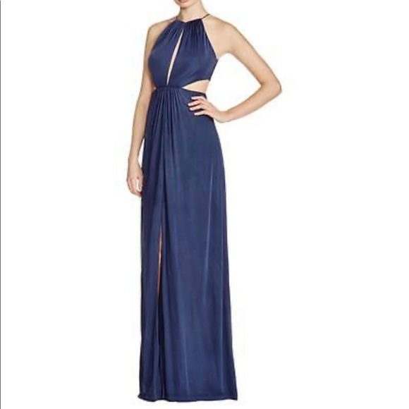 AIDAN MATTOX 'Rachael' Blue Gown - Picture 1 of 2